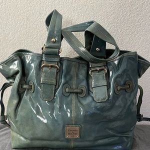 Dooney & Bourke Blue Patent Leather Chiara Bag